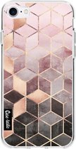 Casetastic iPhone 7 Hoesje / iPhone 8 / iPhone SE - Softcover met Design - Soft Pink Gradient Cubes