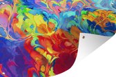 Muurdecoratie Regenboog kleuren door elkaar - 180x120 cm - Tuinposter - Tuindoek - Buitenposter