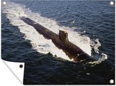 Tuinposter - Tuindoek - Tuinposters buiten - Een onderzeeboot gaat onder water - 120x90 cm - Tuin