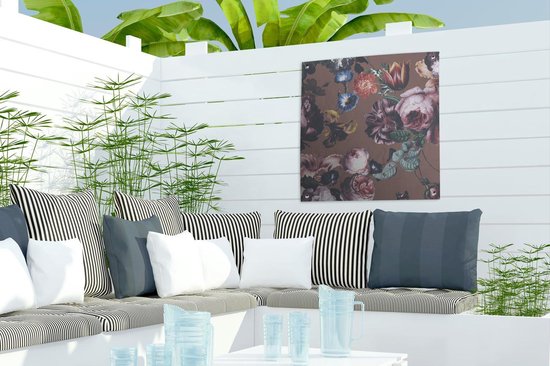 Posters de jardin Fleurs - Jardin - Rose - 50x50 cm - Toile de jardin - Affiche extérieure