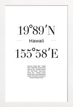 JUNIQE - Poster in houten lijst Hawaii -20x30 /Wit & Zwart