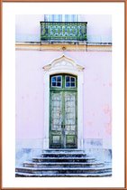JUNIQE - Poster met kunststof lijst Lisbon Doorway -13x18 /Groen &