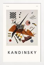 JUNIQE - Poster in houten lijst Kandinsky - Orange -60x90 /Ivoor &