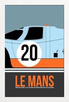 JUNIQE - Poster in houten lijst Le Mans Poster 2 -40x60 /Blauw &