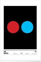 JUNIQE - Poster The Matrix -13x18 /Blauw & Rood