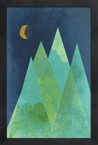 JUNIQE - Poster in houten lijst Norway -40x60 /Blauw & Groen