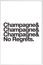 JUNIQE - Poster in kunststof lijst Champagne & Regrets -30x45 /Wit &