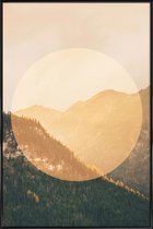 JUNIQE - Poster in kunststof lijst Alpen - foto -40x60 /Bruin & Geel