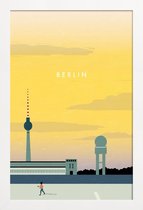 JUNIQE - Poster in houten lijst Berlijn - retro -40x60 /Geel