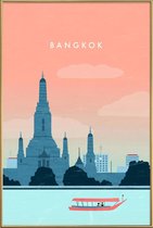 JUNIQE - Poster met kunststof lijst Bangkok - retro -13x18 /Roze &