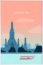 JUNIQE - Poster met kunststof lijst Bangkok - retro -13x18 /Roze &
