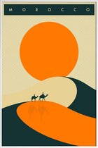 JUNIQE - Poster met kunststof lijst Morocco -13x18 /Ivoor & Oranje