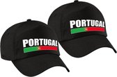 2x pcs Casquette de supporters du Portugal noir pour garçons et filles - Casquette de baseball des pays du Portugal - accessoire de supporter