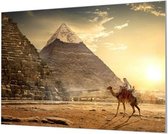 Wandpaneel Piramide van Chefren  | 210 x 140  CM | Zilver frame | Wandgeschroefd (19 mm)