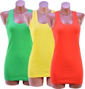 3 Pack dames hemd - 100% katoen - Fel kleuren - Maat M