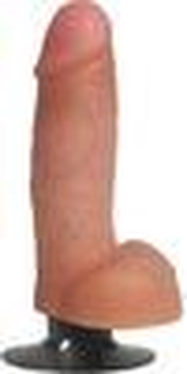 7 Inch Vibrating Dong with Balls - Beige