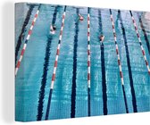 Canvas Schilderij Zwemmen - Wedstrijdzwemmen - Zwembad - 60x40 cm - Wanddecoratie