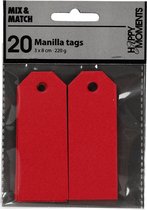 Manilla Labels Rood 30x80mm - 20 st