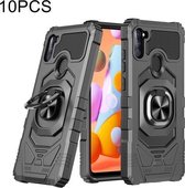 Voor Samsung Galaxy A11 EU-versie 10 PCS Union Armor Magnetic PC + TPU Shockproof Case met 360 graden rotatieringhouder (zwart)