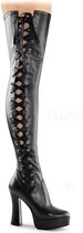 Pleaser Plateau overknee Laarzen -38 Shoes- ELECTRA-3050 US 8 Zwart