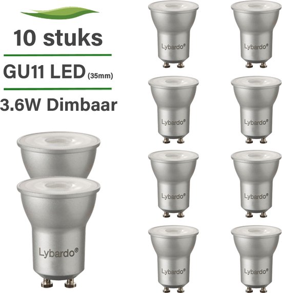 bijgeloof overschreden Tram GU10 LED lamp - GU11 spot 35mm - 10-pack - 3.6W - Dimbaar - 2700K warm wit  | bol.com