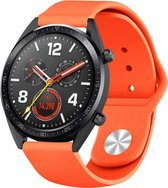 Siliconen Smartwatch bandje - Geschikt voor  Huawei Watch GT sport band - oranje - 46mm - Horlogeband / Polsband / Armband
