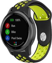 Siliconen Smartwatch bandje - Geschikt voor  Garmin Vivoactive 4 sport band - 45mm - zwart/geel - Horlogeband / Polsband / Armband