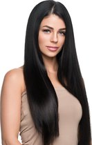 Remy Human Hair extensions straight 20 - zwart 1#