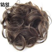 Haar Wrap, Brazilian hairextensions knotje bruin/rood M2/30#