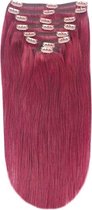 Remy Human Hair extensions straight 20 - plum / cherry red 530