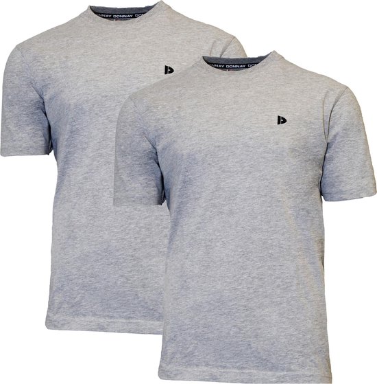 2-Pack Donnay T-shirt - Sportshirt - Heren - Light Grey marl - maat XXL