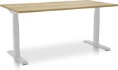 Zit-sta bureau elektrisch verstelbaar - MRC PRO NEN-EN 527 | 180 x 80 cm | frame wit - blad robuust eiken - met kabelmanagement | memory functie met USB | 150kg draagvermogen