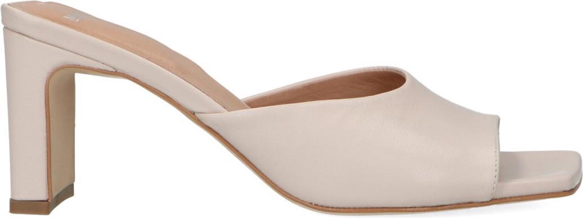 Manfield Dames Off white leren muiltjes met hak Maat 40 bol