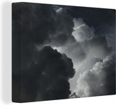 Canvas Schilderij Zwart-witte wolken - 80x60 cm - Wanddecoratie