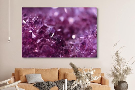 Tableau sur toile Gros plan d'une améthyste violette - 150x100 cm - Décoration murale