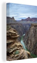 Canvas Schilderij Grand Canyon vanaf Plateau Point - 20x30 cm - Wanddecoratie