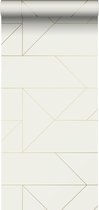 Origin behang grafische lijnen beige en goud - 347720 - 0.53 x 10.05 m