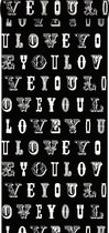 ESTAhome behang love you - quotes zwart en wit - 136836 - 53 cm x 10,05 m