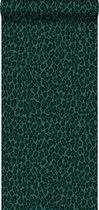 ESTAhome behang panterprint smaragd groen - 139154 - 0.53 x 10.05 m