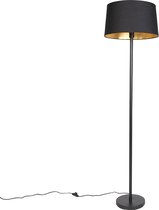 QAZQA simplo - Moderne Vloerlamp | Staande Lamp met kap - 1 lichts - H 1690 mm - Zwart - Woonkamer | Slaapkamer