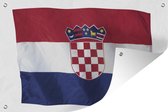 Muurdecoratie Kroatische vlag op een witte achtergrond - 180x120 cm - Tuinposter - Tuindoek - Buitenposter