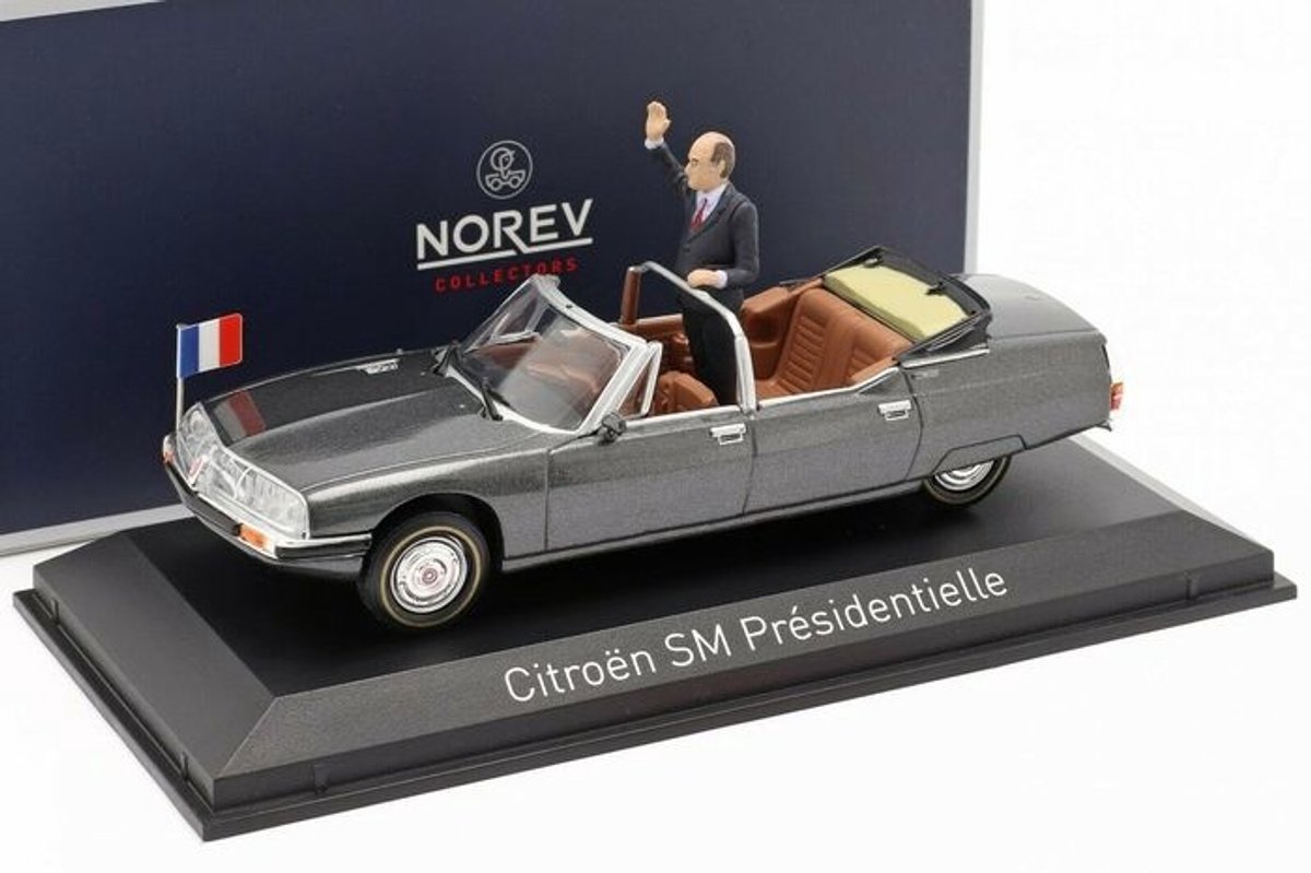 Citroën SM Présidentielle 1981 + Figure François Mitterrand - 1:43 - Norev