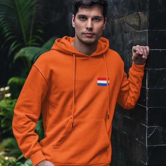Oranje EK WK Koningsdag Hoodie Nederlandse Vlag (MAAT L - UNISEKS FIT) | Oranje kleding / truien | WK & EK Feestkleding