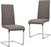 Medina Eetkamerstoelen 2 st kunstleer donkerbruin