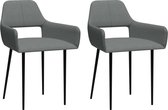 Medina Eetkamerstoelen 2 st stof lichtgrijs