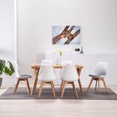 Medina Eetkamerstoelen 6 st kunstleer wit en zwart