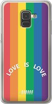 6F hoesje - geschikt voor Samsung Galaxy A8 (2018) -  Transparant TPU Case - #LGBT - Love Is Love #ffffff