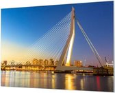 HalloFrame - Schilderij - Erasmusbrug Rotterdam Akoestisch - Zilver - 120 X 80 Cm