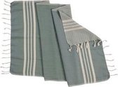Kleine Hamamdoek Krem Sultan Almond Green - 100x50cm - dunne katoenen handdoek - sneldrogende saunahanddoek (niet geschikt als lendendoek)