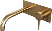 Brauer Gold Edition inbouw wastafelkraan met achterplaat - hendel 1 - geborsteld goud PVD